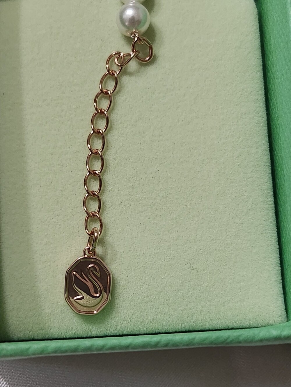 Swarovski Gold-Tone Pear Bracelet with Pink Crystal Teddy Charm - Picture 3 of 3